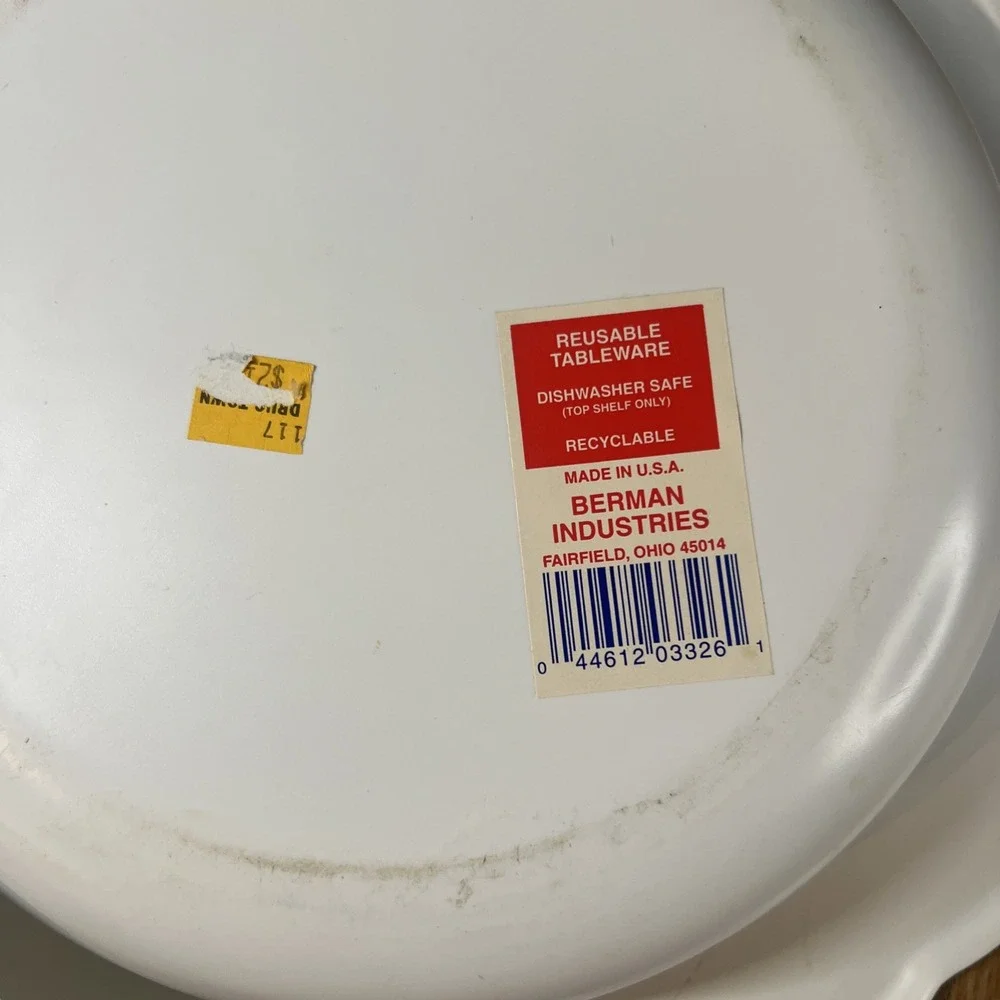 Berman Molded Plastic Bowl Poinsettia‎ Happy Holidays Christmas Dish (3) Vintage